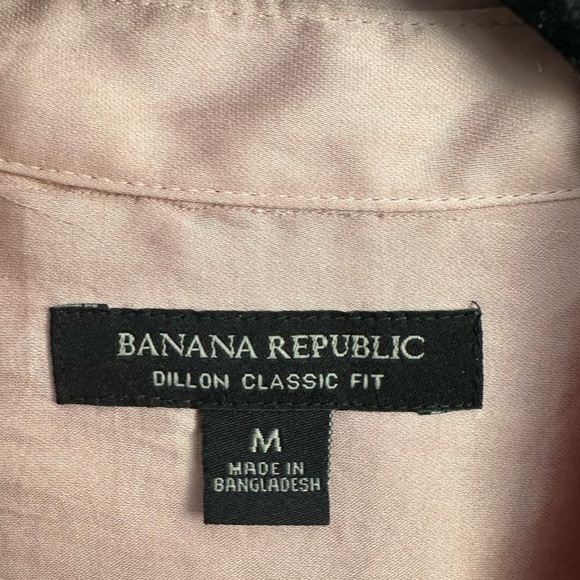 Banana Republic M Copper Satin Button-Up Shirt Rust Orange Salmon Dillon Classic - Picture 3 of 5